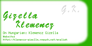 gizella klemencz business card